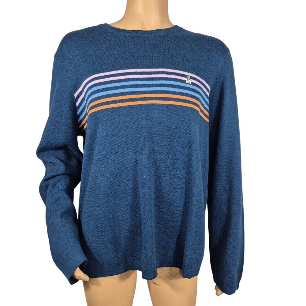 Original Penguin Men's Sweater Crewneck Size XXL Poseidon Blue NWT 33